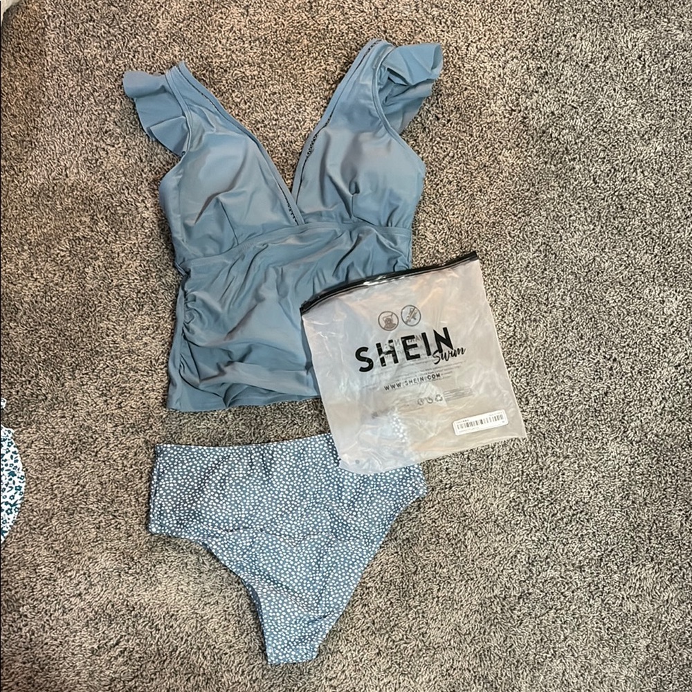 SHEIN Blue Ruffle Trim Panties Intimates